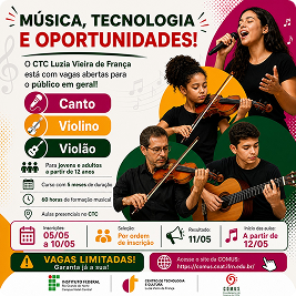 ✅ Liberado - Vagas abertas dos Cursos do CTC